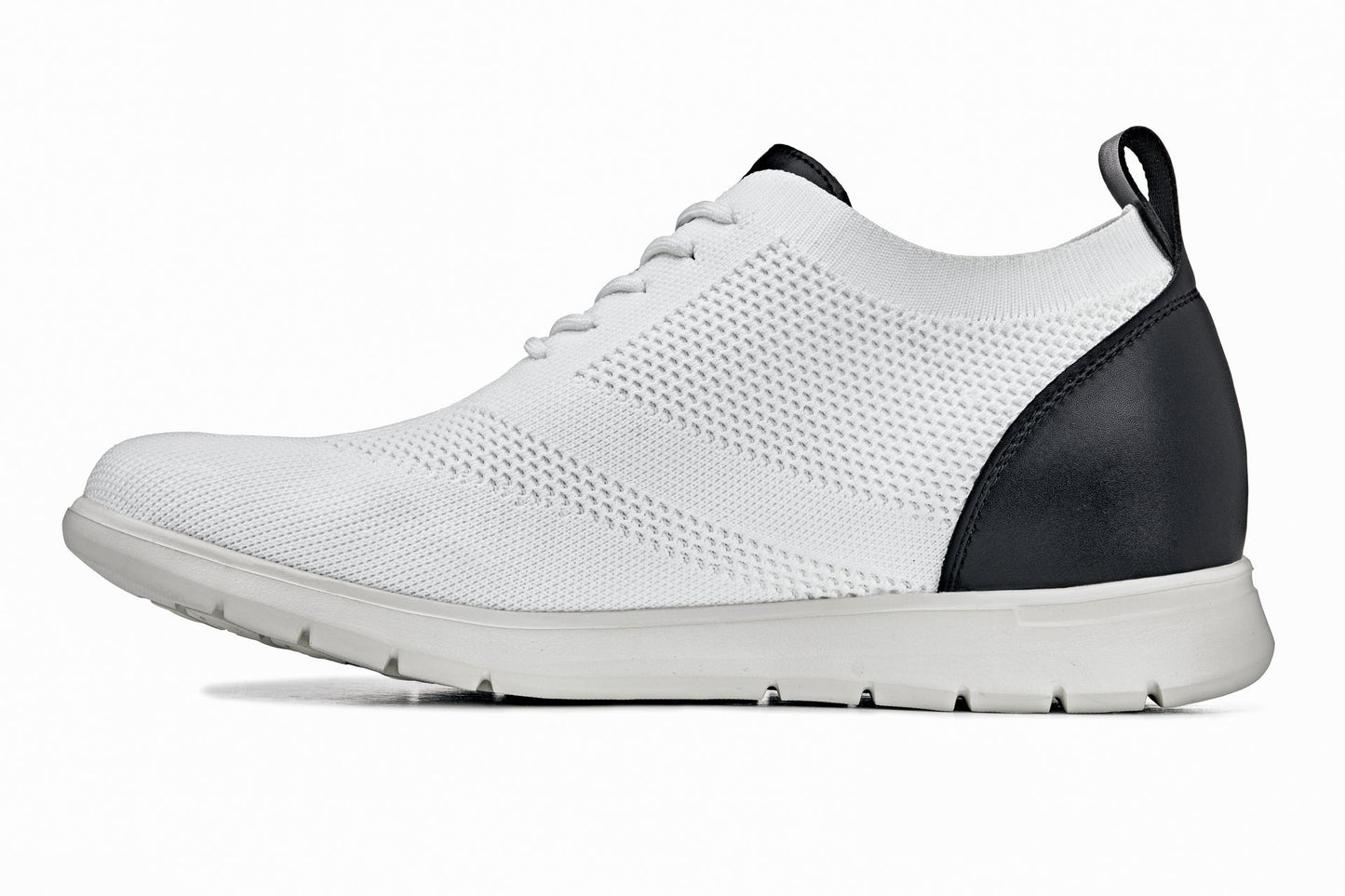 CALTO - X2212 - 2.4 Inches Taller (White/Black) - Lace Up Casual Walker - Lightweight Tallmenshoes.com
