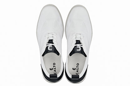 CALTO - X2212 - 2.4 Inches Taller (White/Black) - Lace Up Casual Walker - Lightweight Tallmenshoes.com