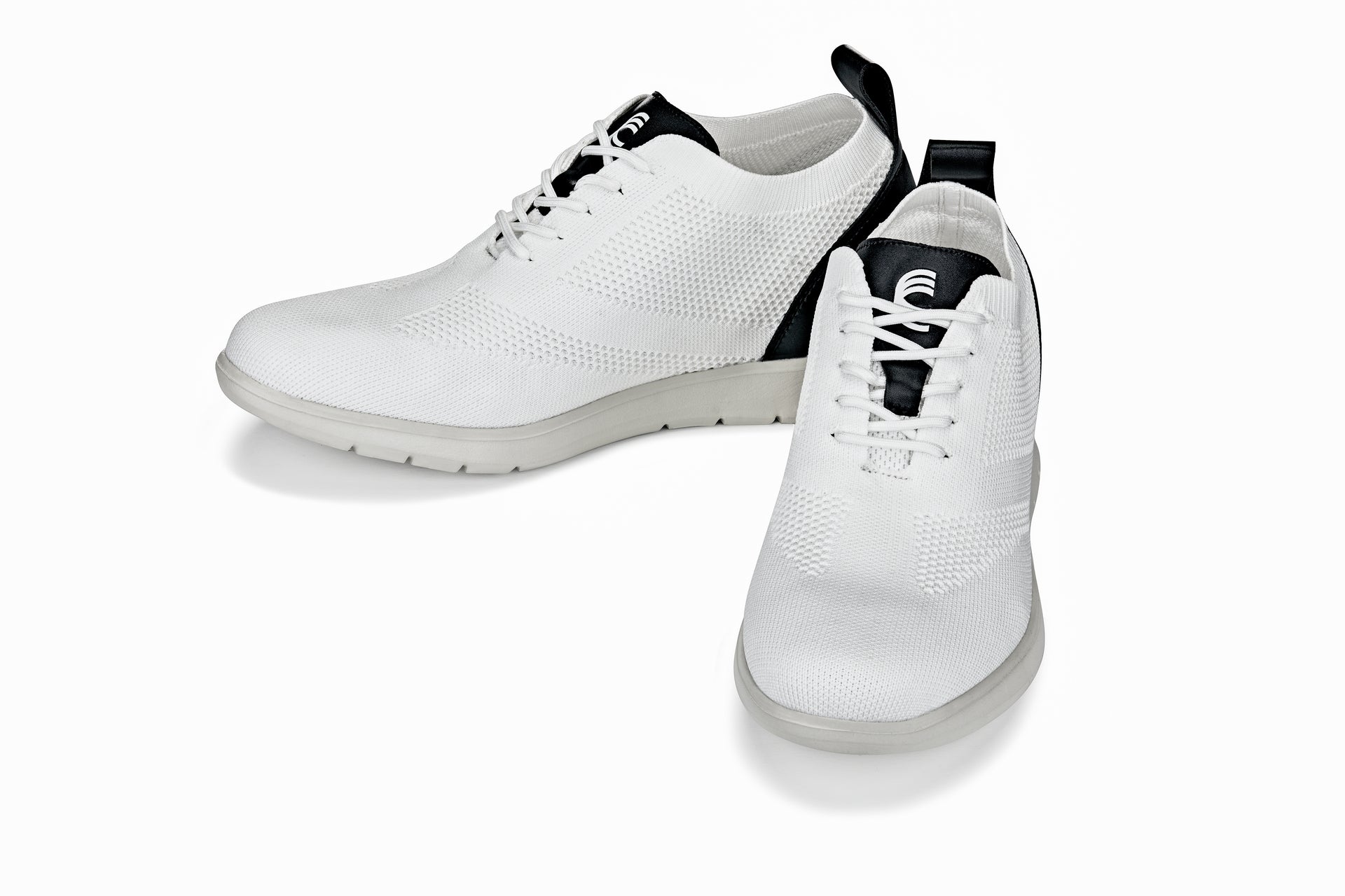 CALTO - X2212 - 2.4 Inches Taller (White/Black) - Lace Up Casual Walker - Lightweight Tallmenshoes.com