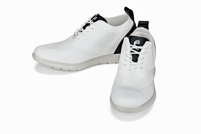 CALTO - X2212 - 2.4 Inches Taller (White/Black) - Lace Up Casual Walker - Lightweight Tallmenshoes.com