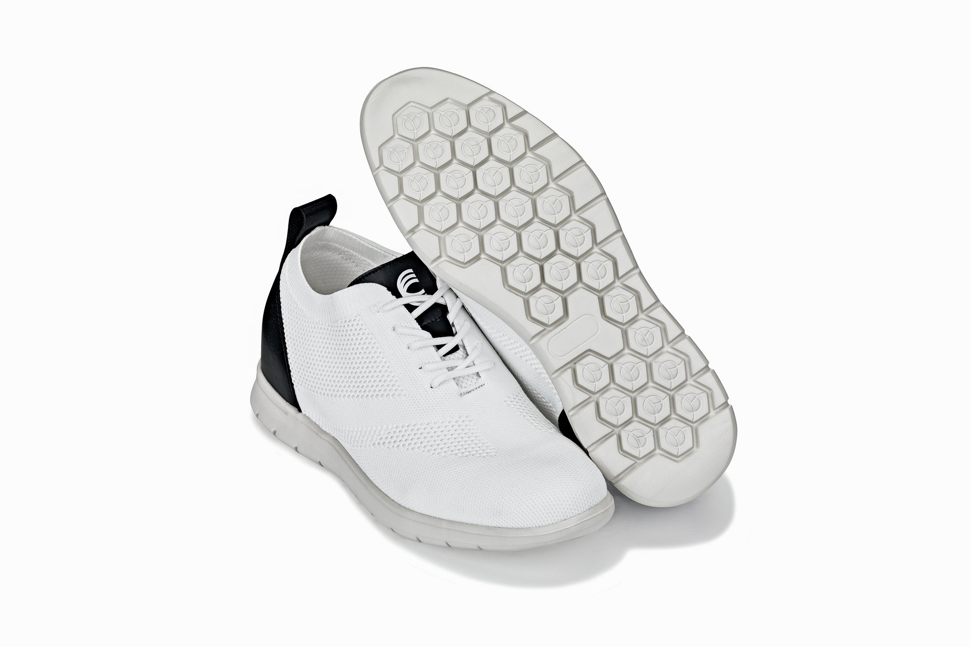 CALTO - X2212 - 2.4 Inches Taller (White/Black) - Lace Up Casual Walker - Lightweight Tallmenshoes.com