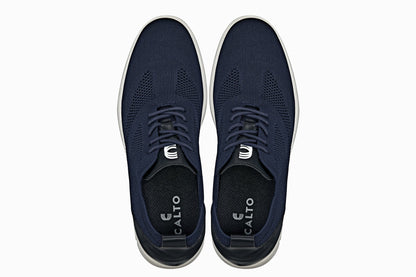 CALTO - X2214 - 2.4 Inches Taller (Night Blue/Black) - Lace Up Casual Walker - Lightweight Tallmenshoes.com