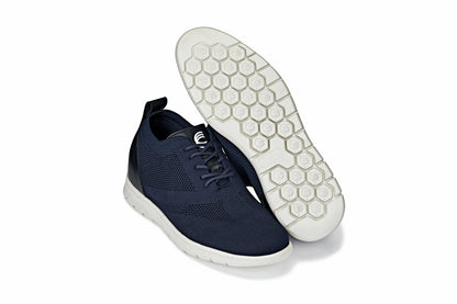 CALTO - X2214 - 2.4 Inches Taller (Night Blue/Black) - Lace Up Casual Walker - Lightweight Tallmenshoes.com