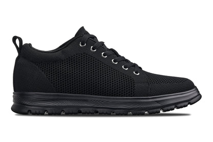CALTO - X2320 - 2.4 Inches Taller (Black/Black Sole) - Lace Up Casual Sneaker - Lightweight Tallmenshoes.com