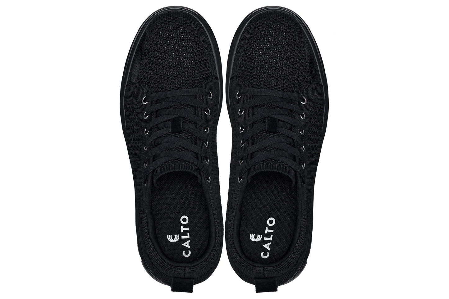 CALTO - X2320 - 2.4 Inches Taller (Black/Black Sole) - Lace Up Casual Sneaker - Lightweight Tallmenshoes.com