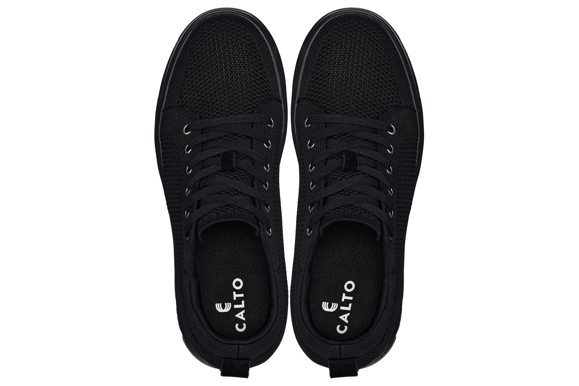 CALTO - X2320 - 2.4 Inches Taller (Black/Black Sole) - Lace Up Casual Sneaker - Lightweight Tallmenshoes.com