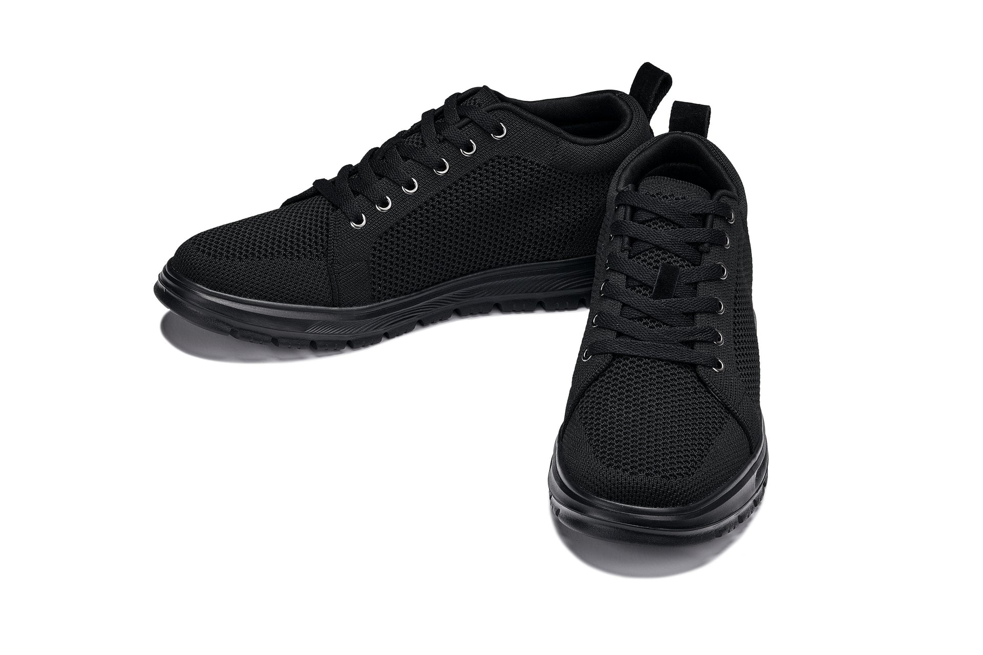 CALTO - X2320 - 2.4 Inches Taller (Black/Black Sole) - Lace Up Casual Sneaker - Lightweight Tallmenshoes.com