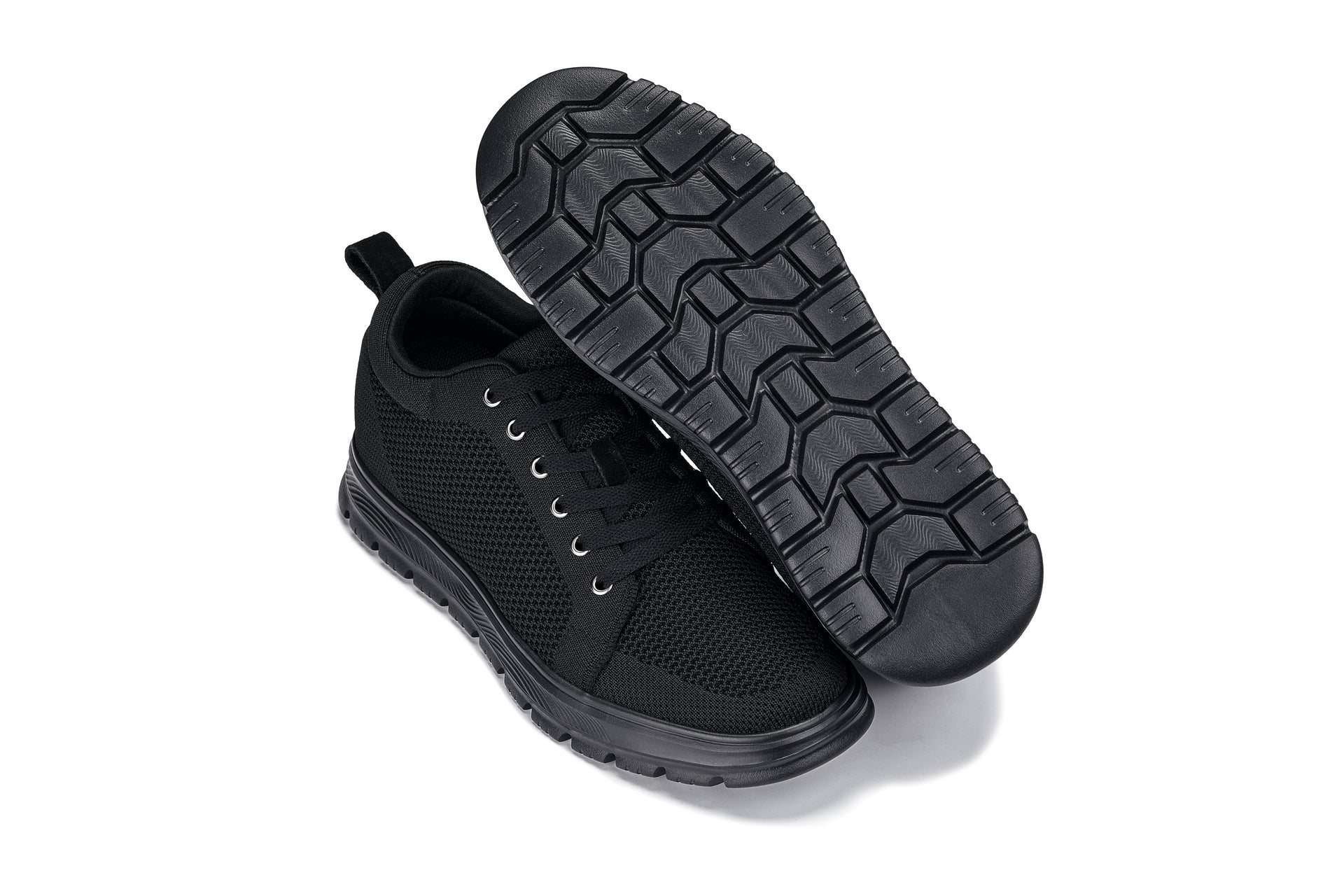 CALTO - X2320 - 2.4 Inches Taller (Black/Black Sole) - Lace Up Casual Sneaker - Lightweight Tallmenshoes.com