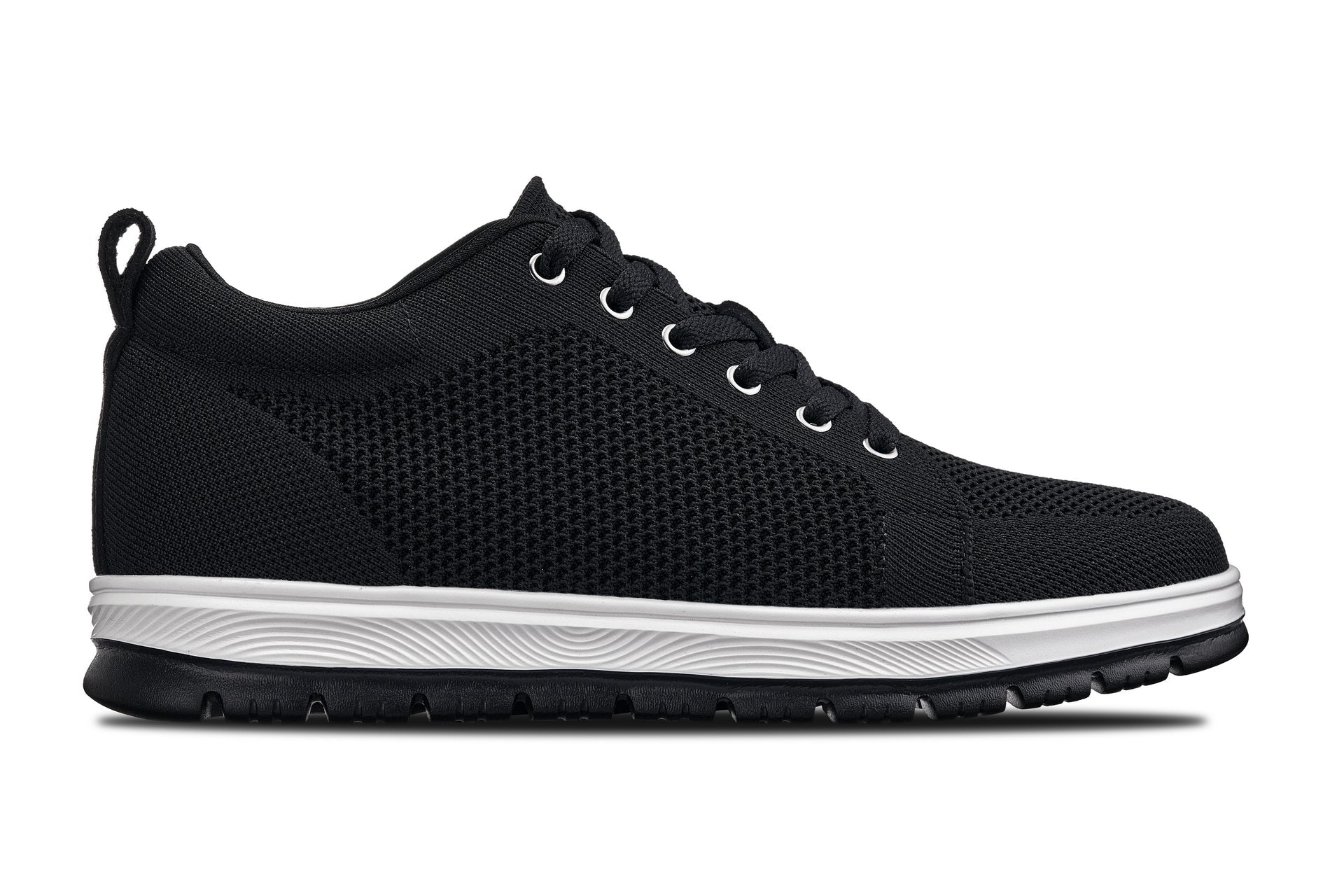 CALTO - X2322 - 2.4 Inches Taller (Black/White & Black Sole) - Lace Up Casual Sneaker - Lightweight Tallmenshoes.com