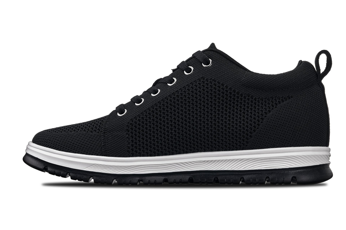 CALTO - X2322 - 2.4 Inches Taller (Black/White & Black Sole) - Lace Up Casual Sneaker - Lightweight Tallmenshoes.com