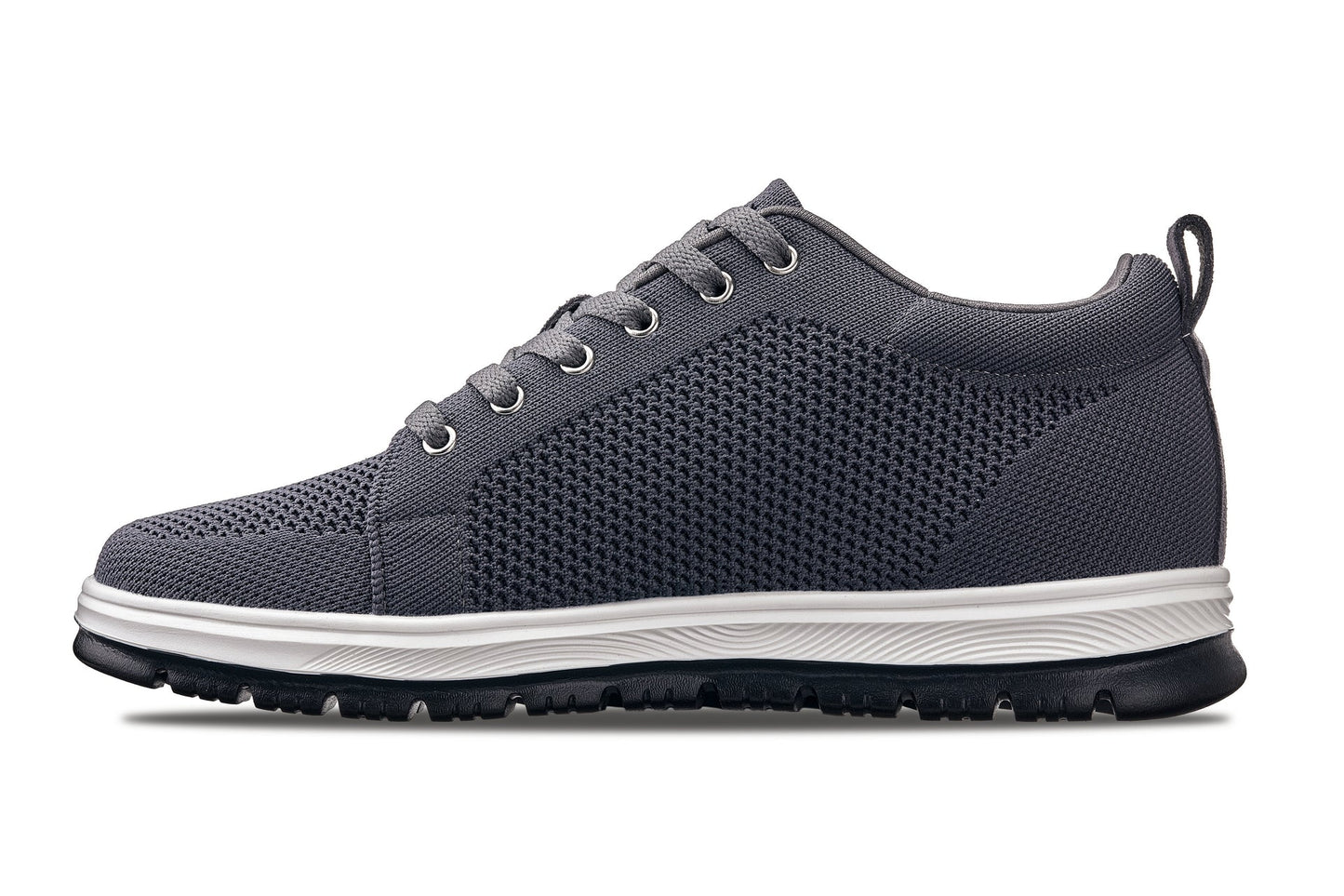 CALTO - X2323 - 2.4 Inches Taller (Iron Grey/White & Black Sole) - Lace Up Casual Sneaker - Lightweight Tallmenshoes.com
