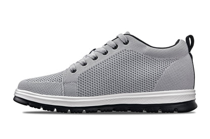 CALTO - X2324 - 2.4 Inches Taller (Pewter Grey/White & Black Sole) - Lace Up Casual Sneaker - Lightweight Tallmenshoes.com