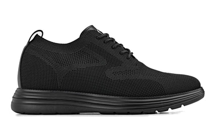CALTO - X2631 - 2.8 Inches Taller (Black/Black Sole) - Lace Up Casual Walker - Lightweight Tallmenshoes.com