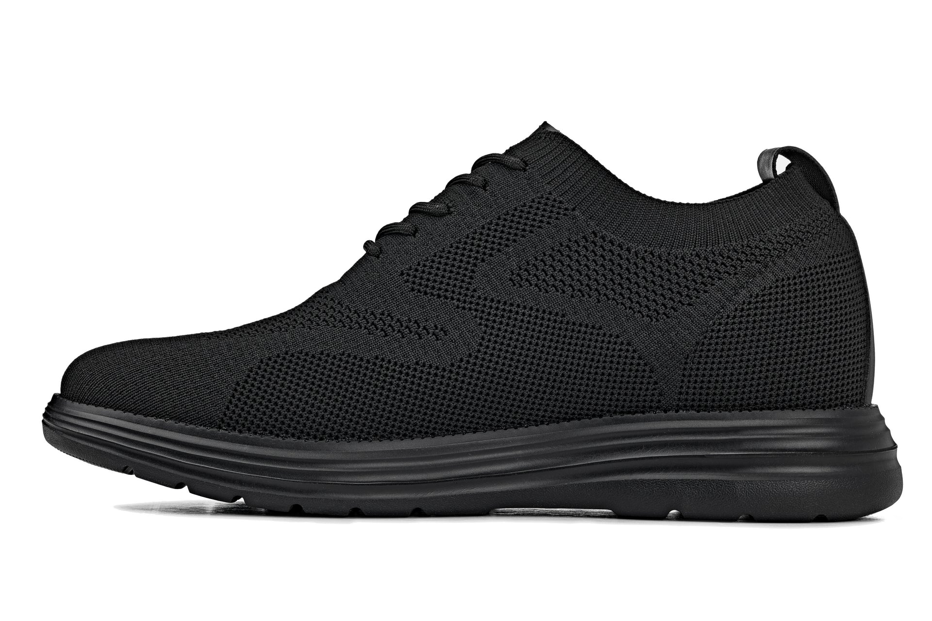 CALTO - X2631 - 2.8 Inches Taller (Black/Black Sole) - Lace Up Casual Walker - Lightweight Tallmenshoes.com