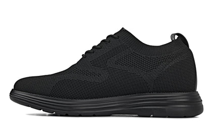 CALTO - X2631 - 2.8 Inches Taller (Black/Black Sole) - Lace Up Casual Walker - Lightweight Tallmenshoes.com