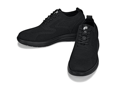 CALTO - X2631 - 2.8 Inches Taller (Black/Black Sole) - Lace Up Casual Walker - Lightweight Tallmenshoes.com