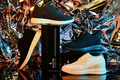 CALTO - X2631 - 2.8 Inches Taller (Black/Black Sole) - Lace Up Casual Walker - Lightweight Tallmenshoes.com