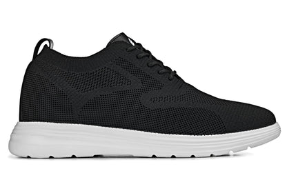 CALTO - X2632 - 2.8 Inches Taller (Black/White Sole) - Lace Up Casual Walker - Lightweight Tallmenshoes.com