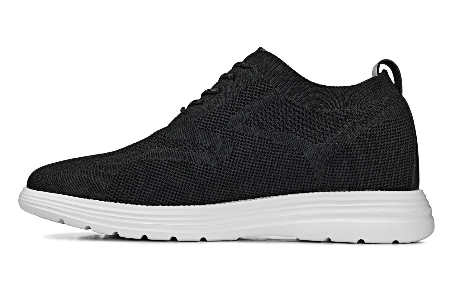 CALTO - X2632 - 2.8 Inches Taller (Black/White Sole) - Lace Up Casual Walker - Lightweight Tallmenshoes.com