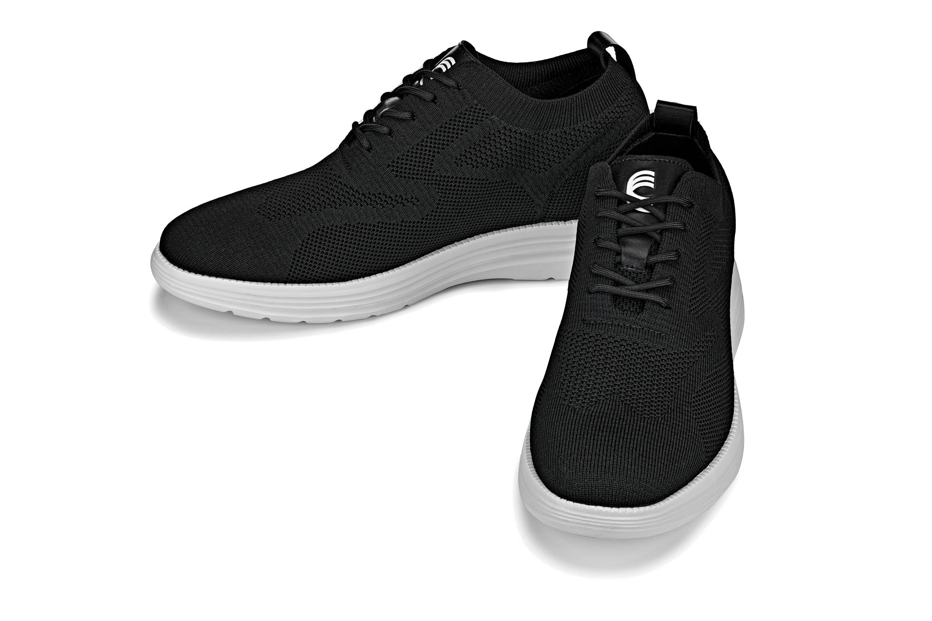 CALTO - X2632 - 2.8 Inches Taller (Black/White Sole) - Lace Up Casual Walker - Lightweight Tallmenshoes.com