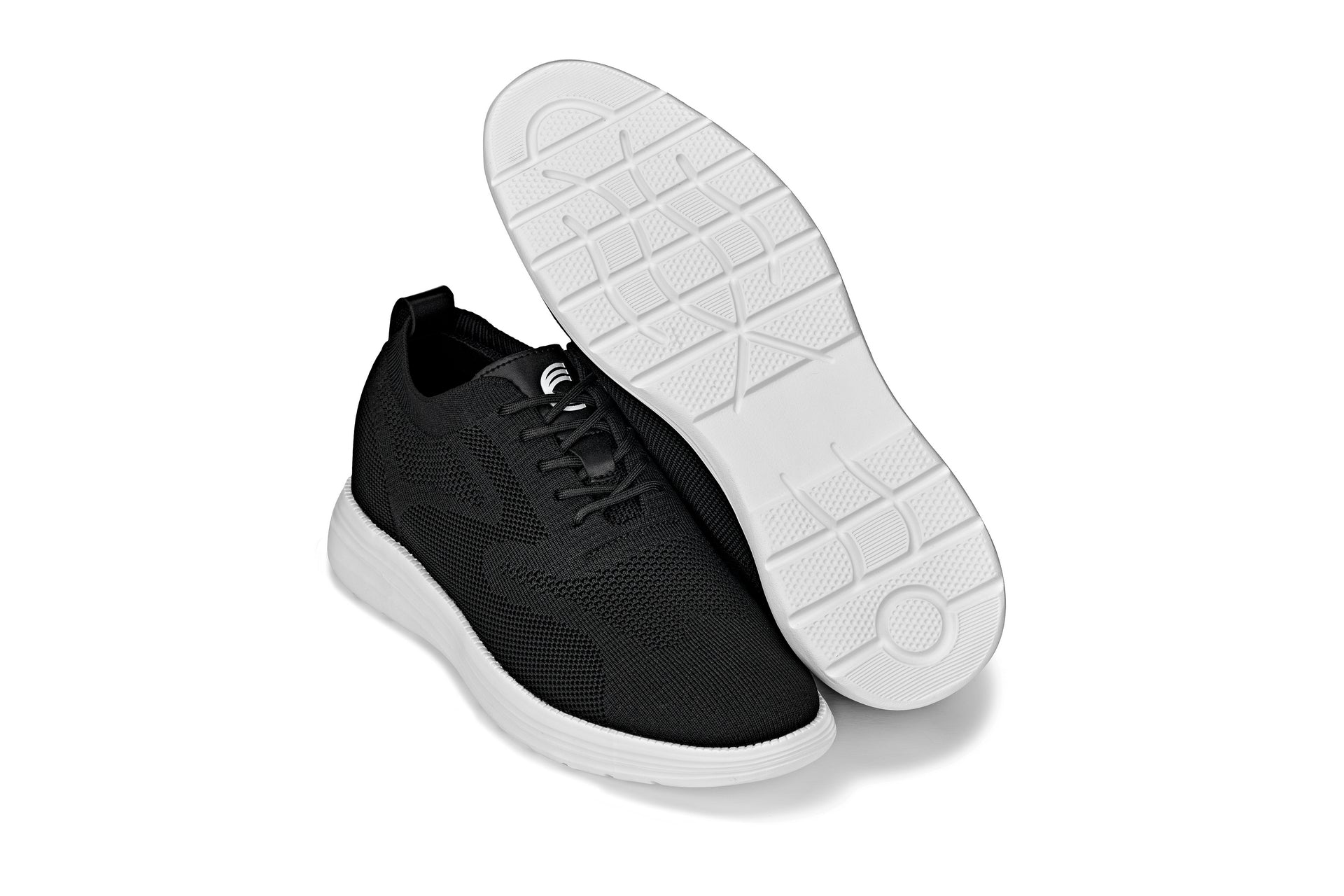 CALTO - X2632 - 2.8 Inches Taller (Black/White Sole) - Lace Up Casual Walker - Lightweight Tallmenshoes.com