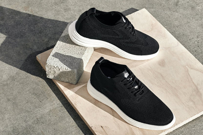 CALTO - X2632 - 2.8 Inches Taller (Black/White Sole) - Lace Up Casual Walker - Lightweight Tallmenshoes.com