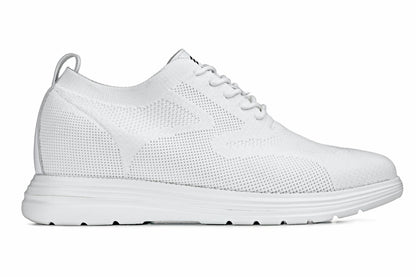 CALTO - X2633 - 2.8 Inches Taller (White) - Lace Up Casual Walker - Lightweight Tallmenshoes.com