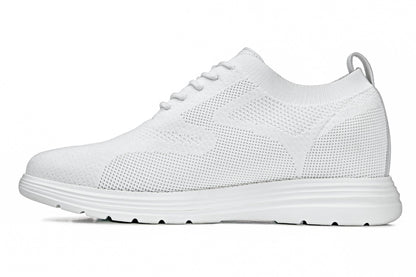 CALTO - X2633 - 2.8 Inches Taller (White) - Lace Up Casual Walker - Lightweight Tallmenshoes.com