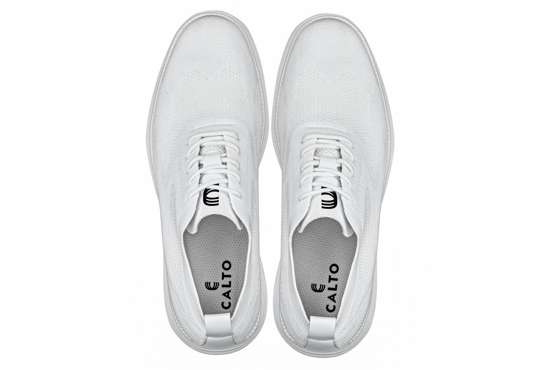 CALTO - X2633 - 2.8 Inches Taller (White) - Lace Up Casual Walker - Lightweight Tallmenshoes.com