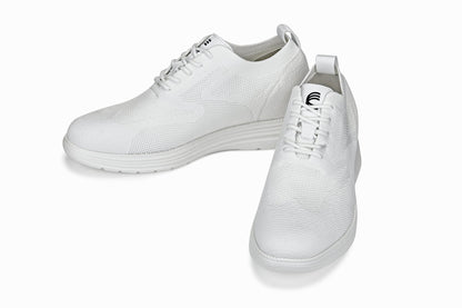 CALTO - X2633 - 2.8 Inches Taller (White) - Lace Up Casual Walker - Lightweight Tallmenshoes.com