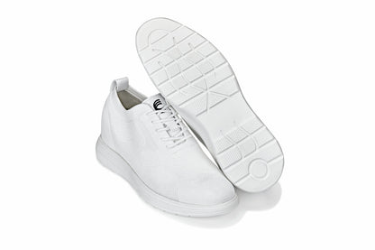 CALTO - X2633 - 2.8 Inches Taller (White) - Lace Up Casual Walker - Lightweight Tallmenshoes.com