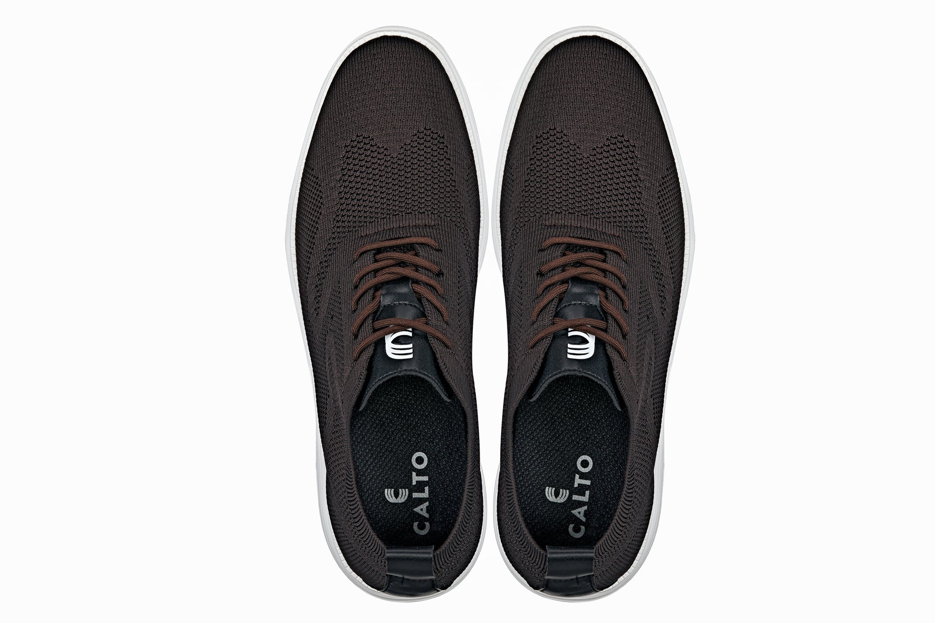 CALTO - X2635 - 2.8 Inches Taller (Coffee Brown) - Lace Up Casual Walker - Lightweight Tallmenshoes.com