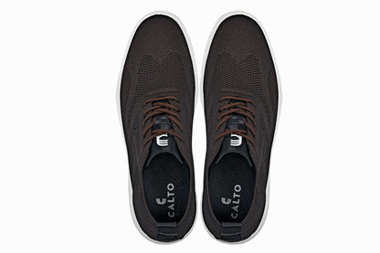 CALTO - X2635 - 2.8 Inches Taller (Coffee Brown) - Lace Up Casual Walker - Lightweight Tallmenshoes.com