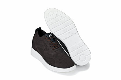 CALTO - X2635 - 2.8 Inches Taller (Coffee Brown) - Lace Up Casual Walker - Lightweight Tallmenshoes.com