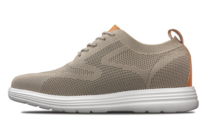 CALTO - X2639 - 2.8 Inches Taller (Khaki Green/Brown) - Lace Up Casual Walker - Lightweight Tallmenshoes.com
