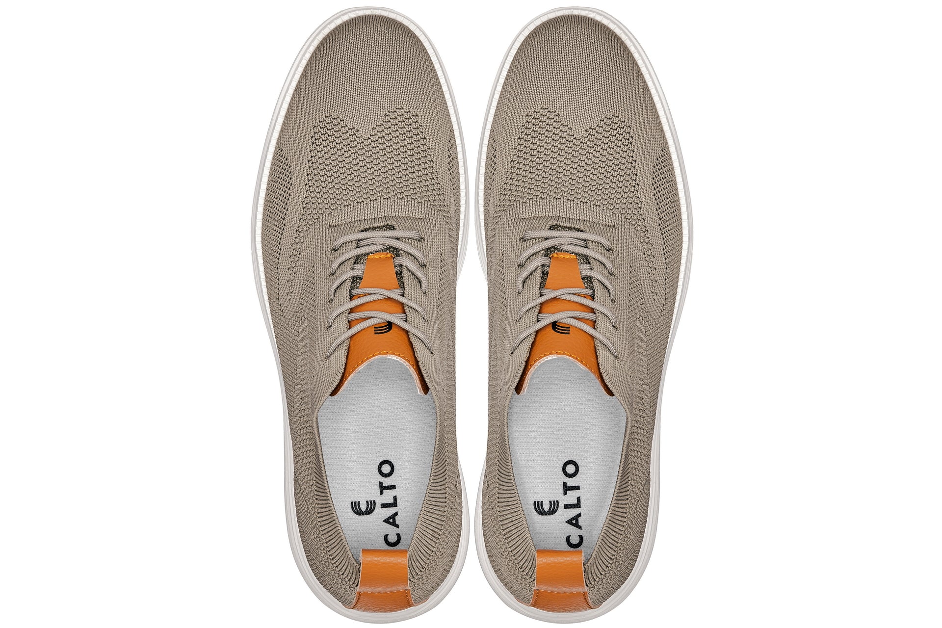CALTO - X2639 - 2.8 Inches Taller (Khaki Green/Brown) - Lace Up Casual Walker - Lightweight Tallmenshoes.com