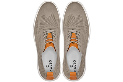 CALTO - X2639 - 2.8 Inches Taller (Khaki Green/Brown) - Lace Up Casual Walker - Lightweight Tallmenshoes.com