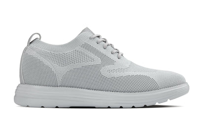 CALTO - X2640 - 2.8 Inches Taller (Pewter/Light Grey Sole) - Lace Up Casual Walker - Lightweight Tallmenshoes.com