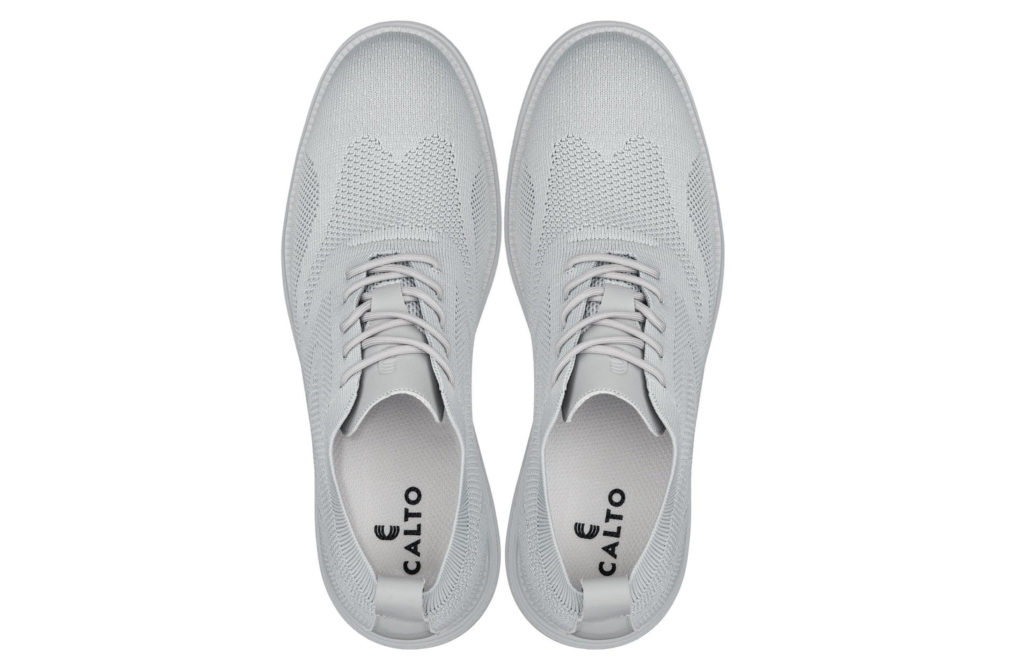 CALTO - X2640 - 2.8 Inches Taller (Pewter/Light Grey Sole) - Lace Up Casual Walker - Lightweight Tallmenshoes.com