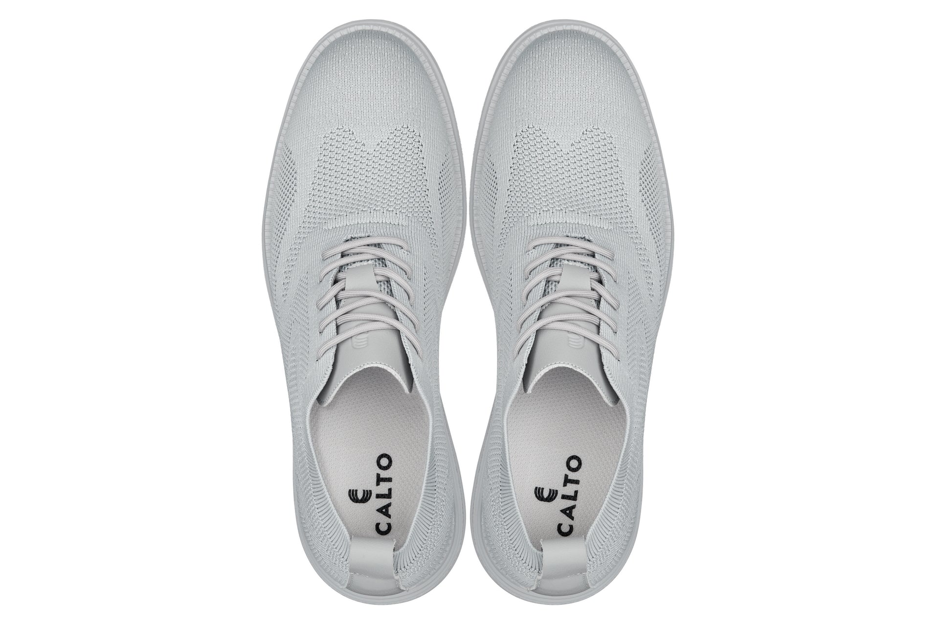 CALTO - X2640 - 2.8 Inches Taller (Pewter/Light Grey Sole) - Lace Up Casual Walker - Lightweight Tallmenshoes.com