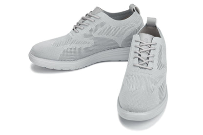CALTO - X2640 - 2.8 Inches Taller (Pewter/Light Grey Sole) - Lace Up Casual Walker - Lightweight Tallmenshoes.com