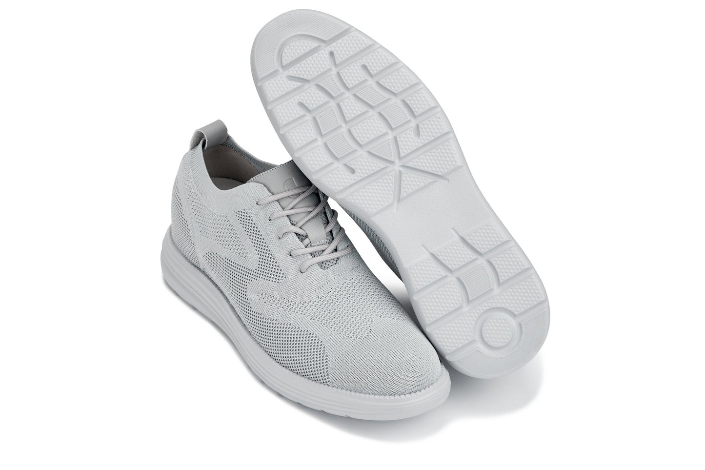 CALTO - X2640 - 2.8 Inches Taller (Pewter/Light Grey Sole) - Lace Up Casual Walker - Lightweight Tallmenshoes.com