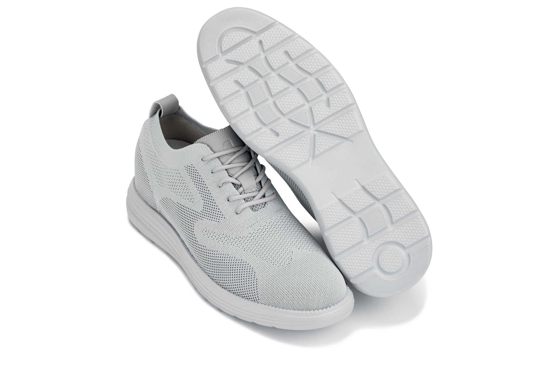 CALTO - X2640 - 2.8 Inches Taller (Pewter/Light Grey Sole) - Lace Up Casual Walker - Lightweight Tallmenshoes.com