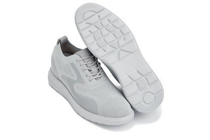 CALTO - X2640 - 2.8 Inches Taller (Pewter/Light Grey Sole) - Lace Up Casual Walker - Lightweight Tallmenshoes.com