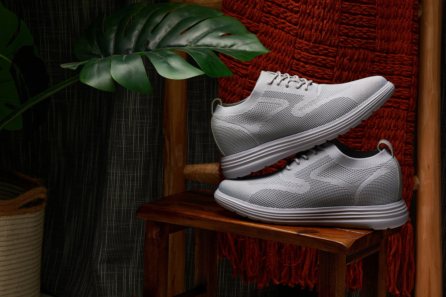 CALTO - X2640 - 2.8 Inches Taller (Pewter/Light Grey Sole) - Lace Up Casual Walker - Lightweight Tallmenshoes.com