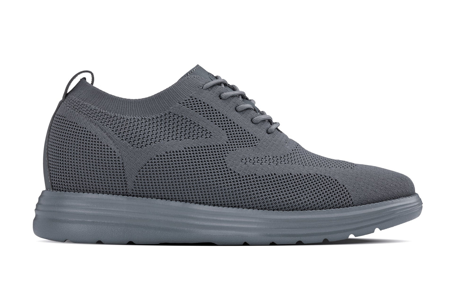 CALTO - X2641 - 2.8 Inches Taller (Iron/Dark Grey Sole) - Lace Up Casual Walker - Lightweight Tallmenshoes.com