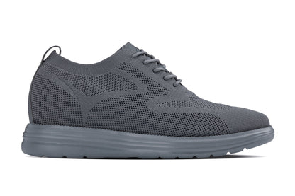 CALTO - X2641 - 2.8 Inches Taller (Iron/Dark Grey Sole) - Lace Up Casual Walker - Lightweight Tallmenshoes.com