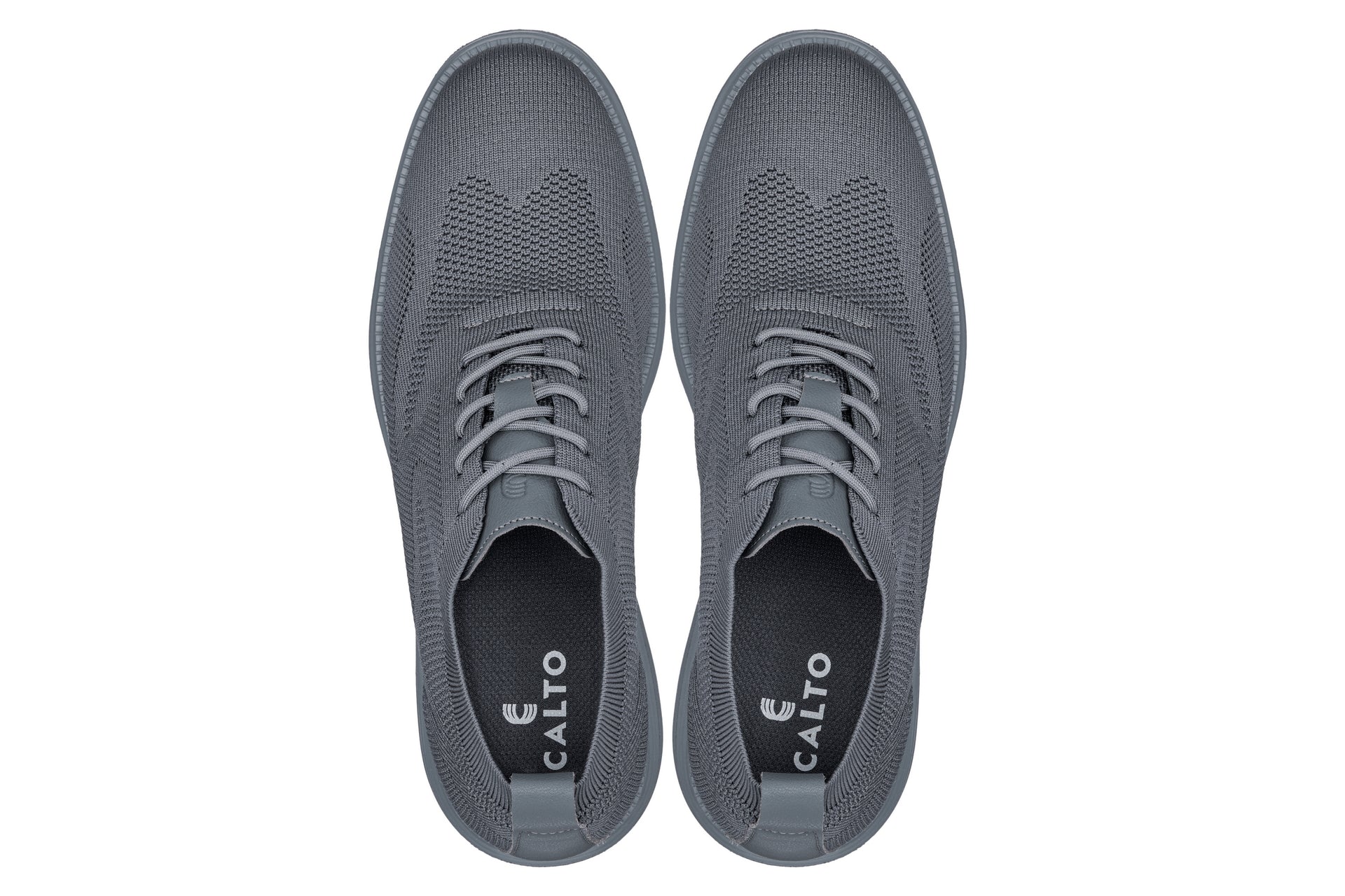 CALTO - X2641 - 2.8 Inches Taller (Iron/Dark Grey Sole) - Lace Up Casual Walker - Lightweight Tallmenshoes.com