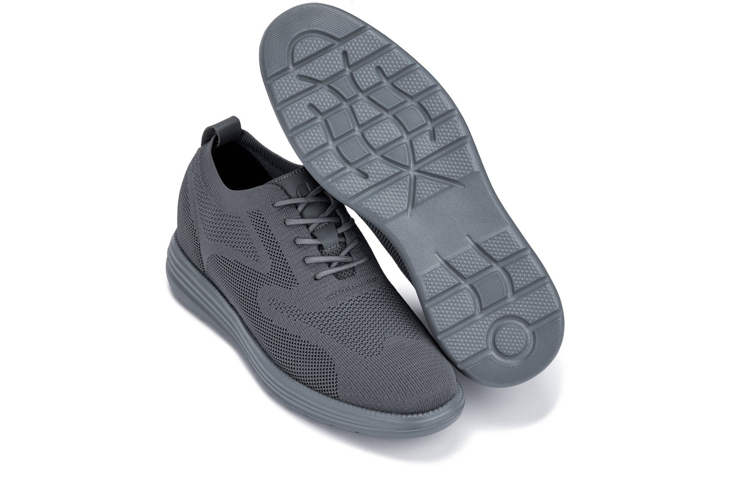 CALTO - X2641 - 2.8 Inches Taller (Iron/Dark Grey Sole) - Lace Up Casual Walker - Lightweight Tallmenshoes.com