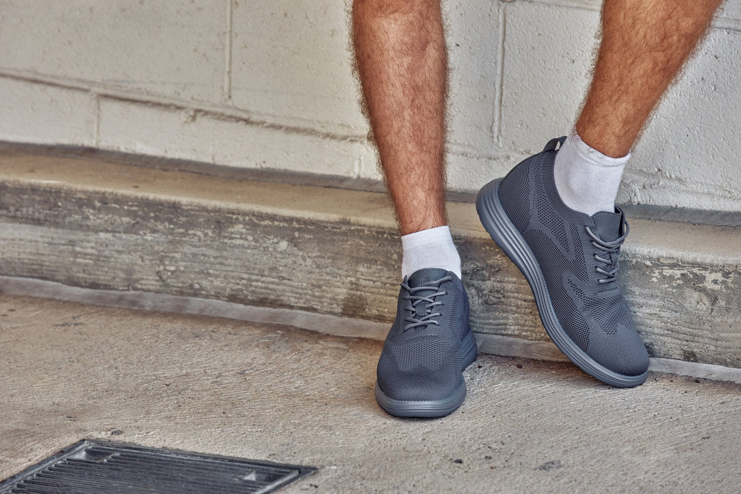 CALTO - X2641 - 2.8 Inches Taller (Iron/Dark Grey Sole) - Lace Up Casual Walker - Lightweight Tallmenshoes.com